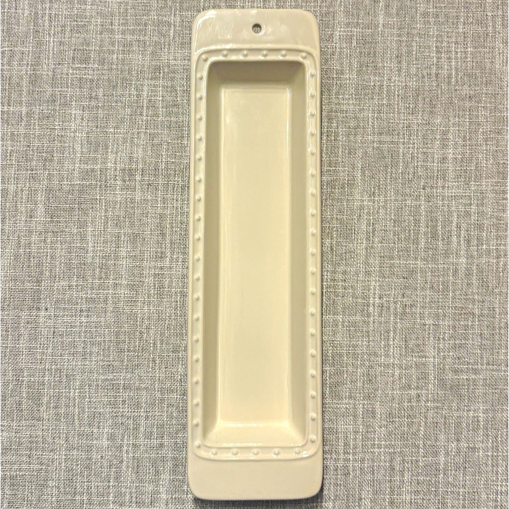 Nora Fleming Cracker Tray White Ceramic Pearl Dot Border Serving Dish